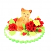 Figurka na tort z kotem. Średnica podstawy:11cm Wysokość około:6,7cm